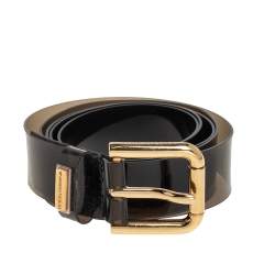 مملوكة مسبقًا Dolce & Gabbana Black Transparent Vinyl Waist Belt 65CM