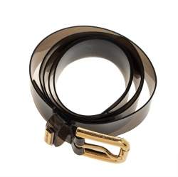 مملوكة مسبقًا Dolce & Gabbana Black Transparent Vinyl Waist Belt 65CM