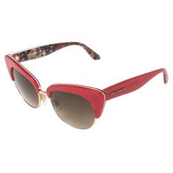 Pre Owned نظارة شمسية دولتشي أند غابانا عين قطة سيسيليان متدرجة دي جي4277 أحمر
