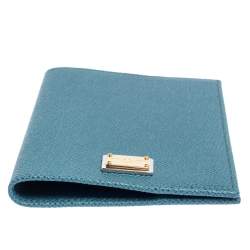 Pre Owned Dolce & Gabbana Blue Leather Passport Holder