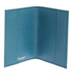 Pre Owned Dolce & Gabbana Blue Leather Passport Holder