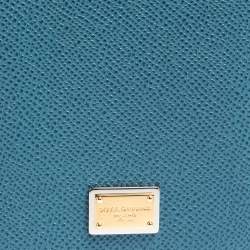 Pre Owned Dolce & Gabbana Blue Leather Passport Holder