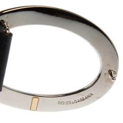 مملوكة مسبقًا Dolce & Gabbana Black Leather Oval Buckle Belt 95 CM