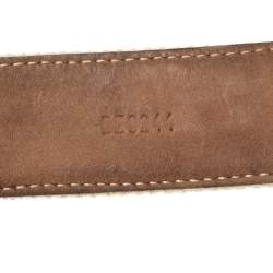 Pre Owned حزام دولتشي أند غابانا إبزيم بادج شعار كانفاس مغزول 