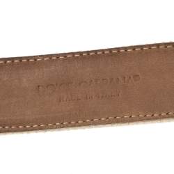 Pre Owned حزام دولتشي أند غابانا إبزيم بادج شعار كانفاس مغزول 