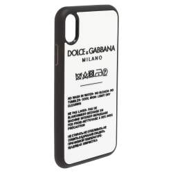 Pre Owned حافظة آيفون اكس أس دولتشي أند غابانا مطاط أبيض مزين بطاقة التعليمات  