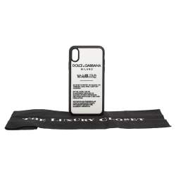 Pre Owned حافظة آيفون اكس أس دولتشي أند غابانا مطاط أبيض مزين بطاقة التعليمات  