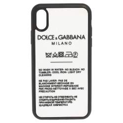 Pre Owned حافظة آيفون اكس أس دولتشي أند غابانا مطاط أبيض مزين بطاقة التعليمات  