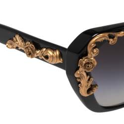 مملوكة مسبقًا Dolce & Gabbana Black Acetate DG4167 Sicilian Baroque Gradient Sunglasses