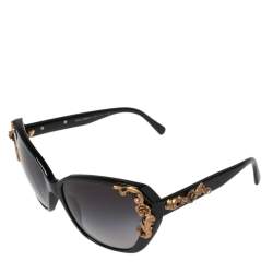 مملوكة مسبقًا Dolce & Gabbana Black Acetate DG4167 Sicilian Baroque Gradient Sunglasses