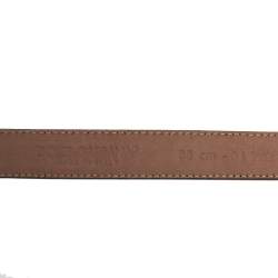 Pre Owned Dolce & Gabbana Black Floral Print Patent Leather Logo Plaque Slim Belt 85 CM