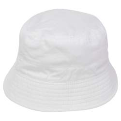 Dolce & Gabbana White Logo Embroidered Cotton Bucket Hat S