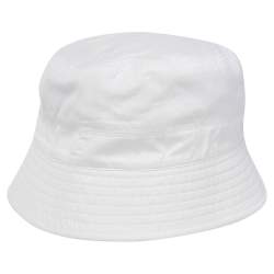 Dolce & Gabbana White Logo Embroidered Cotton Bucket Hat S