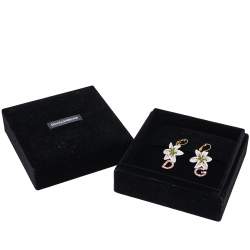 مملوكة مسبقًا Dolce & Gabbana Lily Crystal Logo Drop Earrings