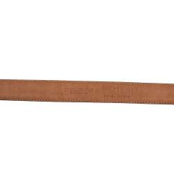 Pre Owned Dolce & Gabbana Black Leather Logo Plaque Slim Belt 85 CM