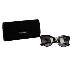 مملوكة مسبقًا نظارة شمسية دولتشي أند غابانا DG 4215 بوليريزد عين قطة أسيتات أسود