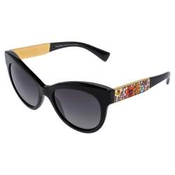 مملوكة مسبقًا نظارة شمسية دولتشي أند غابانا DG 4215 بوليريزد عين قطة أسيتات أسود