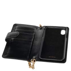 Pre Owned جراب هاتف أيفون X  دولتشي & غابانا جلد أسود بسلسلة