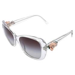 Pre Owned Dolce & Gabbana Floral Embellished/ Grey Gradient DG4184 Square Sunglasses