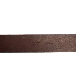 Pre Owned حزام دولتشي أند غابانا جلد بني داكن باروك معدن شعار الماركة 90 سم