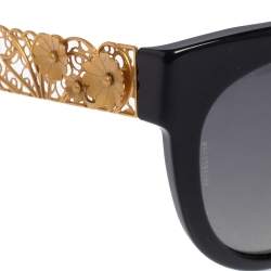 Pre Owned نظارة شمسية دولتشي أند غابانا DG 4211 بوليريزد فيلغيري عين قطة غرادينت رصاصي /أسود