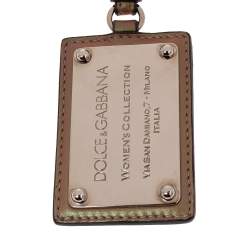 Pre Owned Dolce & Gabbana Multicolor Iridescent Leather Luggage Tag