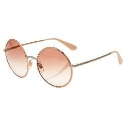 Pre Owned Dolce & Gabbana Rose GoldMetal/Pink Gradient DG 2155 Round Sunglasses