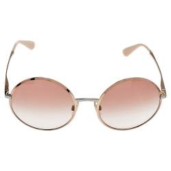 Pre Owned Dolce & Gabbana Rose GoldMetal/Pink Gradient DG 2155 Round Sunglasses