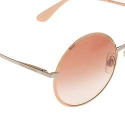 Pre Owned Dolce & Gabbana Rose GoldMetal/Pink Gradient DG 2155 Round Sunglasses