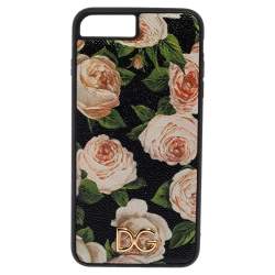 Pre Owned Dolce & Gabbana Multicolor Rose Print Leather iPhone 7/8 Plus Case