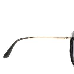 Pre Owned Dolce & Gabbana Black / Grey Gradient DG6105 Round Sunglasses