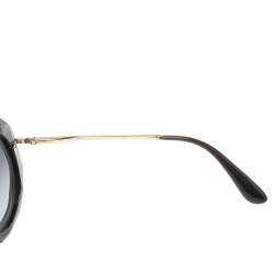 Pre Owned Dolce & Gabbana Black / Grey Gradient DG6105 Round Sunglasses