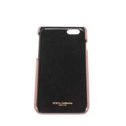 Pre Owned Dolce & Gabbana Pink Leather Mother & Daughter iPhone 6 Case