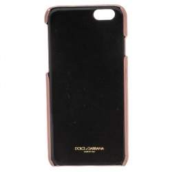 Pre Owned Dolce & Gabbana Pink Leather Mother & Daughter iPhone 6 Case