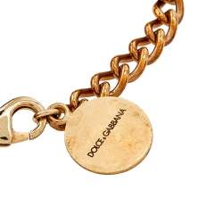 Pre Owned Dolce & Gabbana Gold Tone Ancient Coin Medallion Bracelet
