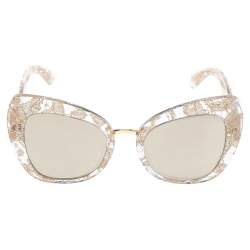 مملوكة مسبقًا Dolce & Gabbana Gold Lace DG4319 Lace Cat Eye Sunglasses 