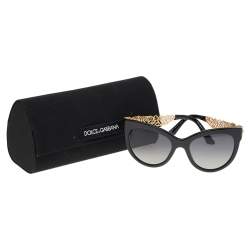 Pre Owned Dolce & Gabbana Black/ Grey Gradient DG 4211 Polarized Cat Eye Sunglasses