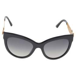 Pre Owned Dolce & Gabbana Black/ Grey Gradient DG 4211 Polarized Cat Eye Sunglasses