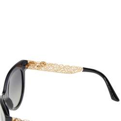 Pre Owned Dolce & Gabbana Black/ Grey Gradient DG 4211 Polarized Cat Eye Sunglasses