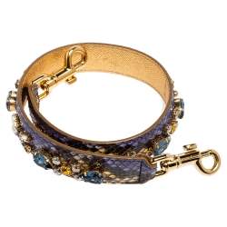 Pre Owned Dolce & Gabbana Multicolor Python Embellished Shoulder Bag Strap
