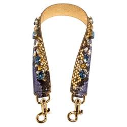Pre Owned Dolce & Gabbana Multicolor Python Embellished Shoulder Bag Strap