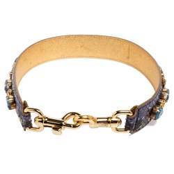 Pre Owned Dolce & Gabbana Multicolor Python Embellished Shoulder Bag Strap