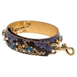 Pre Owned Dolce & Gabbana Multicolor Python Embellished Shoulder Bag Strap