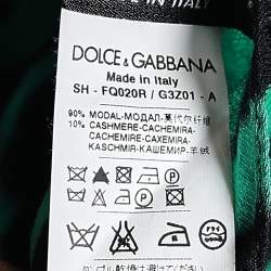 Pre Owned Dolce & Gabbana Green Leopard Print Modal Blend Scarf