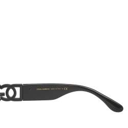 مملوكة مسبقًا Dolce and Gabbana DG4386-F Chain Embellished Oversized Geometric Mirrored Sunglasses