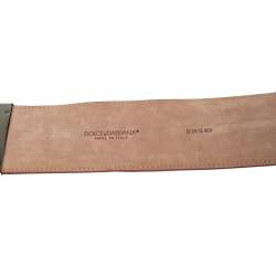 Dolce & Gabbana Red/Black Patent Leather and Elastic Waist Belt 85CM