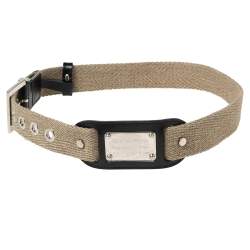 Dolce & Gabbana Beige Canvas and Leather Plaque Detail Waist Belt 75CM