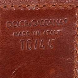 Dolce & Gabbana Beige Canvas and Leather Plaque Detail Waist Belt 75CM