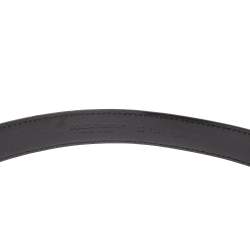 Pre Owned Dolce & Gabbana Black Leather DG Logo Buckle Belt 90CM