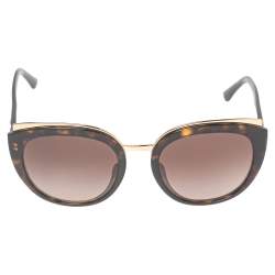 Pre Owned نظارة شمسية دولتشي أند غابانا كبيرة جداً متدرجة 0432/G/S هافانا بني